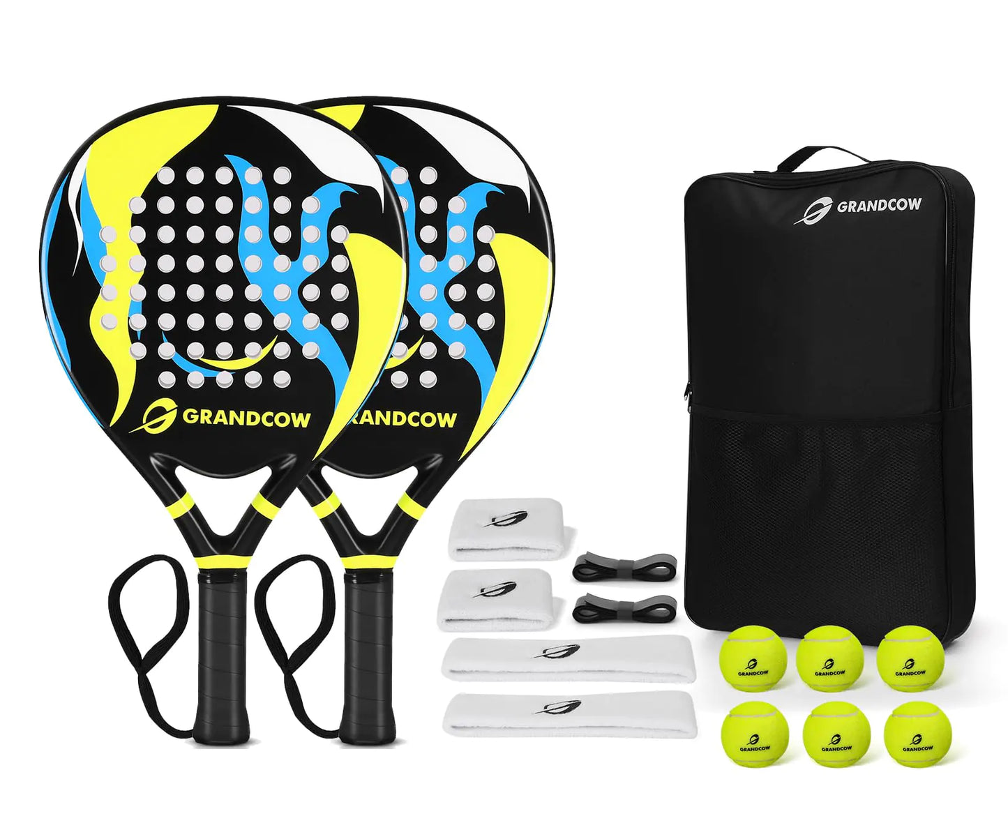 Padel Racket raqueta pala de Padel Tennis Racket Set Beginner Full Package with Cover 3 Balls Headband Wristband and Backup overgrip